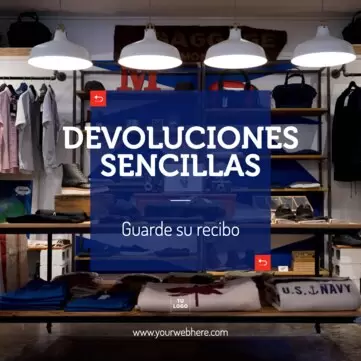 Edita un diseño sobre políticas de devolución