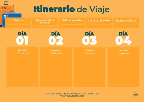 Edita un itinerario de viaje