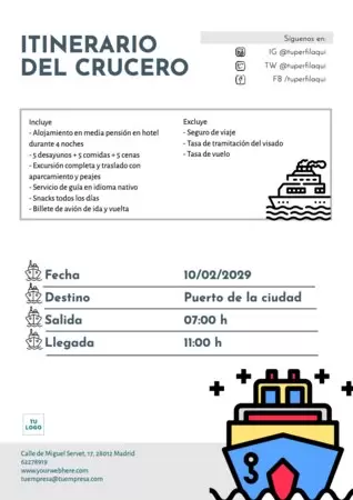 Edita un itinerario de viaje