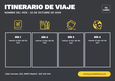 Edita un itinerario de viaje