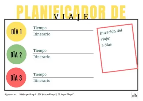 Edita un itinerario de viaje