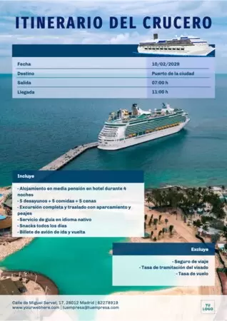 Edita un itinerario de viaje