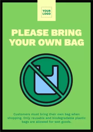 Edite um cartaz de traga sua própria sacola