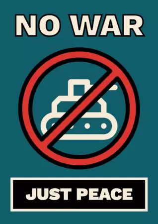 Editar um cartaz de não à guerra