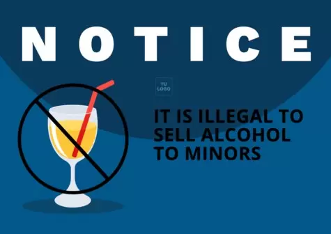 Bearbeite ein Schild zum Verkaufsverbot von alkoholischen Getränken an Minderjährige