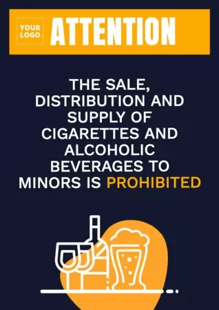 Editar um cartaz de proibida a venda de álcool para menores