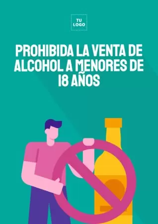 Editar un cartel de venta de alcohol a menores
