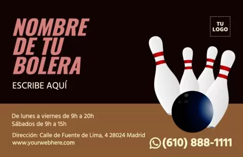 Edita un diseño para boleras