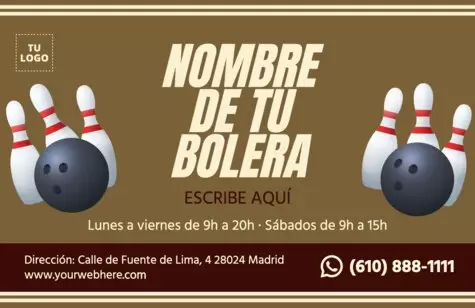 Edita un diseño para boleras