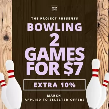 Edit a design for bowling alleys