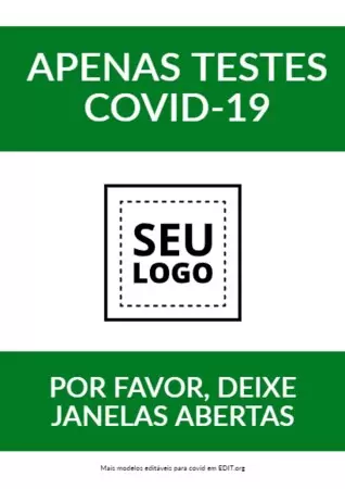 Editar um cartaz de testes e vacinas