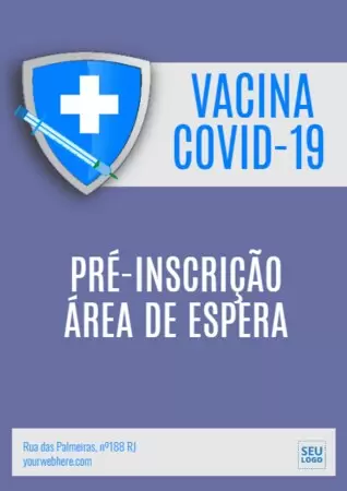 Editar um cartaz de testes e vacinas