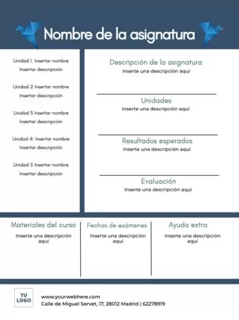 Edita un documento de syllabus