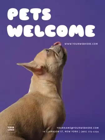 Bearbeite ein „Tiere Willkommen“-Schild