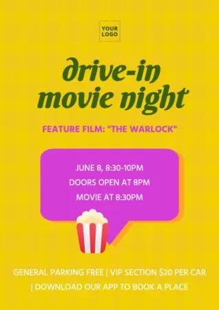 Edit a movie night flyer