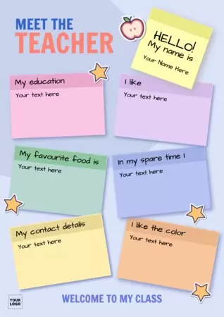 Edit a Meet the Teacher blank template