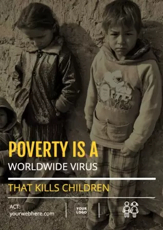Publicar um pôster anti-pobreza