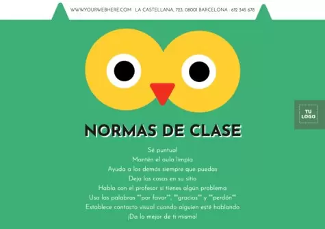 Edita un cartel de normas de clase