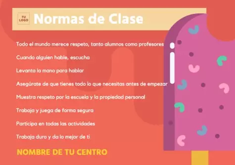 Edita un cartel de normas de clase