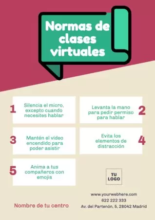 Edita un cartel de normas de clase