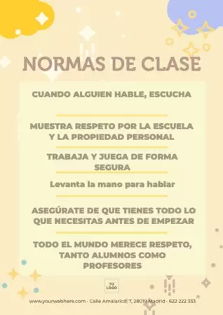 Edita un cartel de normas de clase