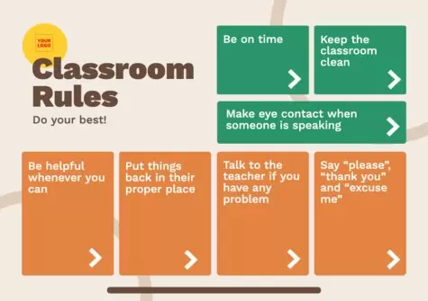 Edite um cartaz de normas de sala de aula