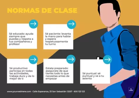 Edita un cartel de normas de clase