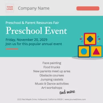 Bearbeite eine Flyer-Vorlage zum Thema Kinderbetreuung