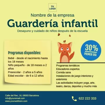 Edita un anuncio de guardería