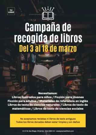 Edita un flyer de recogida de libros