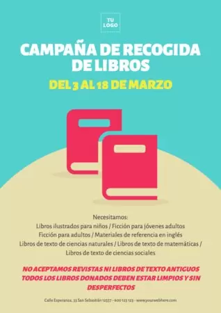Edita un flyer de recogida de libros