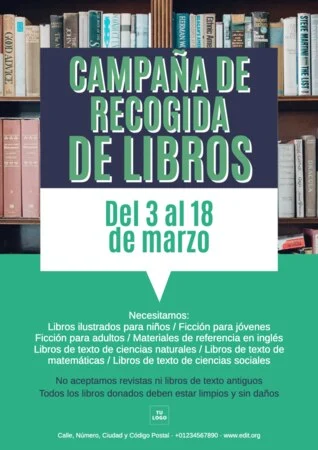 Edita un flyer de recogida de libros