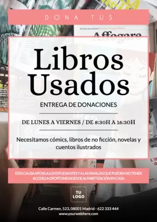 Edita un flyer de recogida de libros