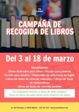 Edita un flyer de recogida de libros