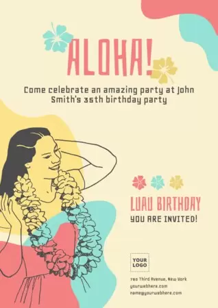 Edit a Hawaiian theme invitation