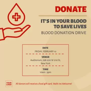 Edite um cartaz de 'Doe Sangue'