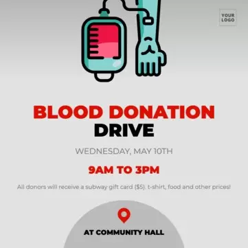 Bearbeite eine Vorlage für eine Blutspendenaktion