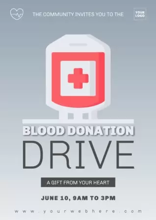 Edite um cartaz de 'Doe Sangue'