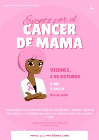 Edita un diseño sobre el cáncer de mama