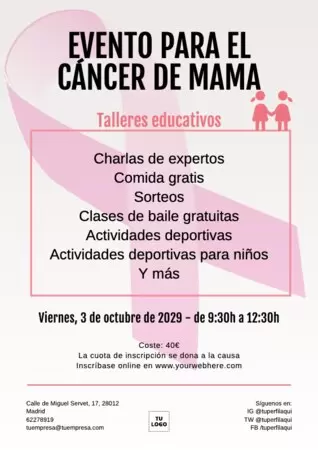 Edita un diseño sobre el cáncer de mama