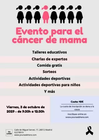 Edita un diseño sobre el cáncer de mama