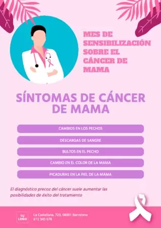 Edita un diseño sobre el cáncer de mama