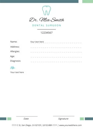 Edit a dentist template