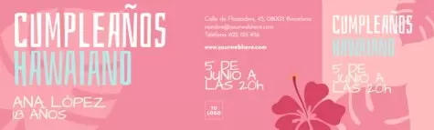 Edita un flyer de fiesta hawaiana