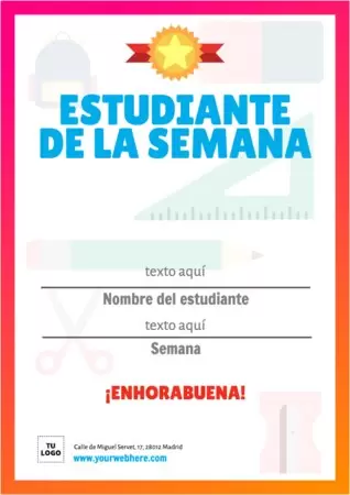 Edita un diseño del estudiante de la semana