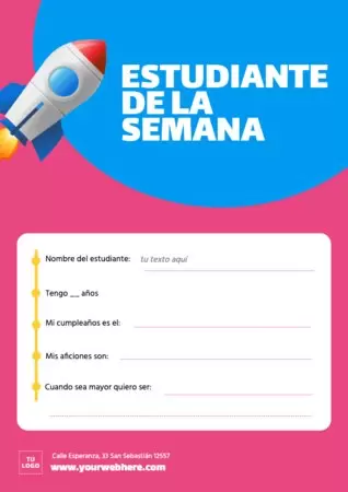 Edita un diseño del estudiante de la semana