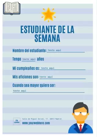 Edita un diseño del estudiante de la semana