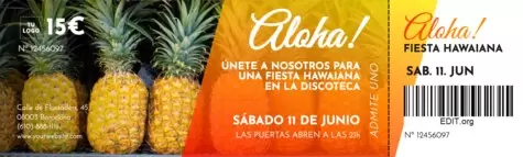 Edita un flyer de fiesta hawaiana