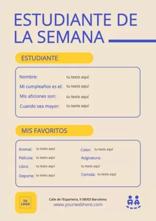 Edita un diseño del estudiante de la semana