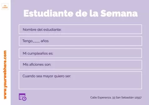 Edita un diseño del estudiante de la semana